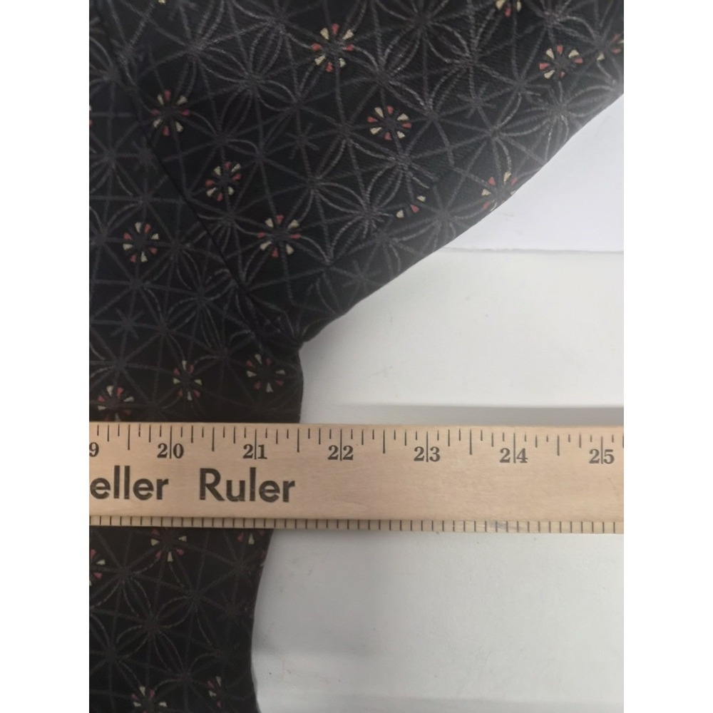 Tommy Bahama Long Sleeve Shirt Geometric Floral Pattern Black Brown Size L Silk - Picture 5 of 6